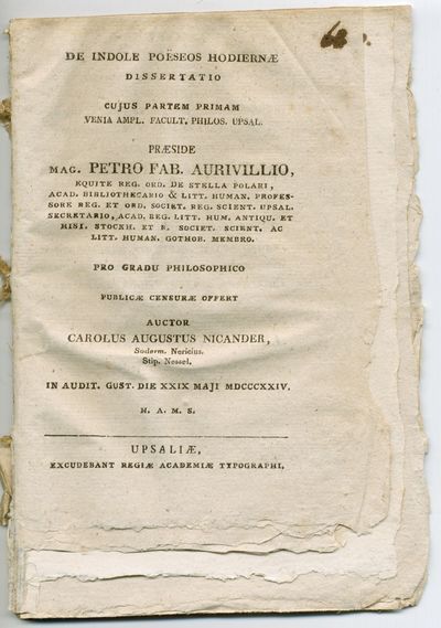 De indole poëseos hodiernæ. I. A.a.