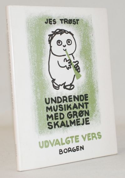 Undrende musikant med grøn skalmeje.