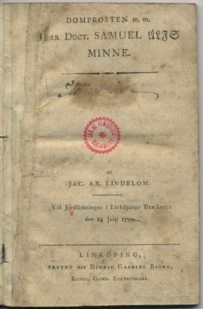 Domprosten m.m. herr doct. Samuel Älfs minne. Vid…