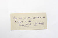 An Original Handwritten and Signed Letter Signed by Quote on a Paper Slip by Actor and Playwright...