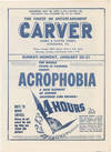 Original promotional theater flyer for the Carver Theater circa 1951, featuring "Fourteen Hours," "The Frogmen," "Teresa," "Bad Men of Nevada," and "The Golden Gloves Story