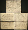 Set of five maps of an imaginary Australia/Antarctic