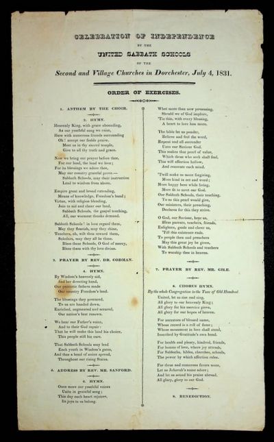 : , 1831. First Edition. Good. First Edition. 8 1/4 x 13 3/4. Broadside printed in black ink on buff...