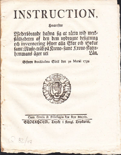 Instruction, Hwarefter Wederbörande hafwa sig at…