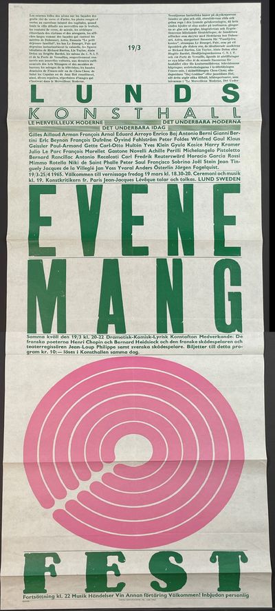Lunds konsthall 1965. ... Vernissage fredag 19…