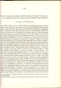 INVENTION OF THE PHOTOCOPY: On the Action of the Rays of the Solar Spectrum on Vegetable...