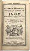 Amended 1867 The (old) Farmer's Almanack to include Ledger Pages and Records of Payment to Household Staff, A. D. Webber, Esq. Wellesley, MA