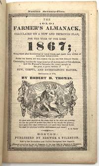 Amended 1867 The (old) Farmer's Almanack to include Ledger Pages and Records of Payment to Household Staff, A. D. Webber, Esq. Wellesley, MA