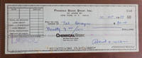 Cancelled Check Signed by Berrigan (from the Phoenix Book Shop)