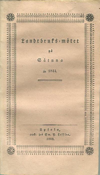 Landtbruks-mötet på Sätuna år 1844. Bihang till…