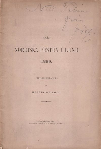 Från nordiska festen i Lund 1889. Ur minnestalet…