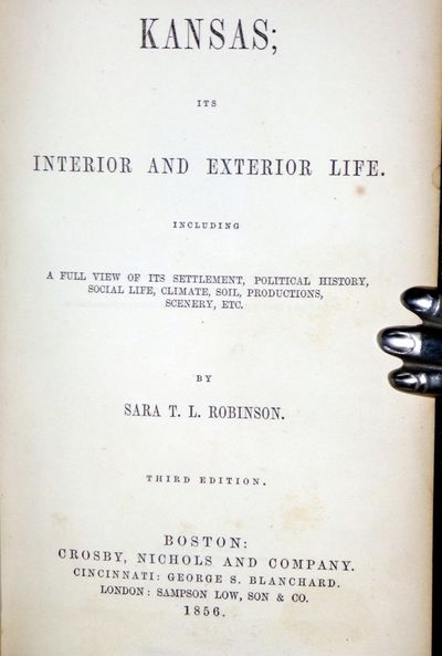 Boston: Crosby, Nichols and Co, 1856. Octavo. Third edition dated the same year as the first edition...