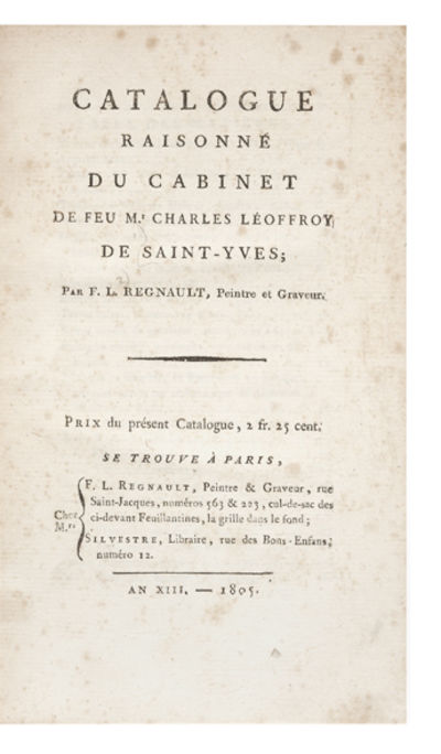 Catalogue raisonné du Cabinet de feu… Par F.L. Regnault
