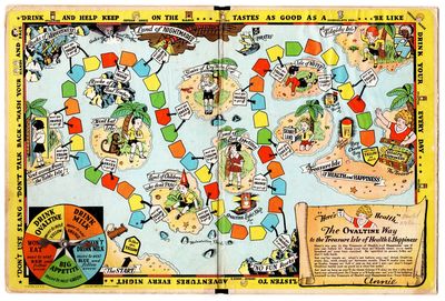 Little Orphan Annie's Treasure Hunt [cover title]. "Here's Health." The Ovaltine Way to the Treasure Isle of Health and Happiness