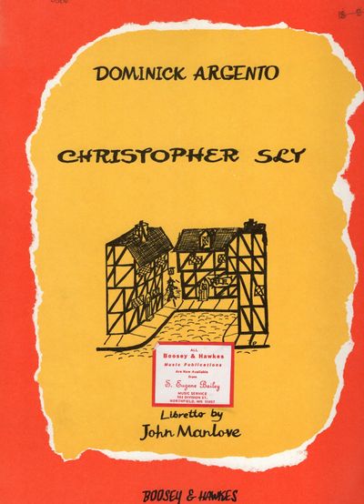 Christopher Sly: Comic Opera In Two Scenes And An Interlude (bh. Bk. 578); Based on the induction to Shakespeare's "The Taming of the Shrew"