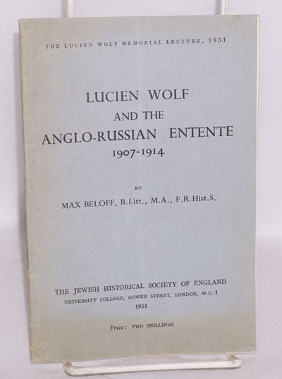 London: The Jewish Historical Society of England, 1951. 37p., 4.75x7.25 inches, footnotes, verticall...