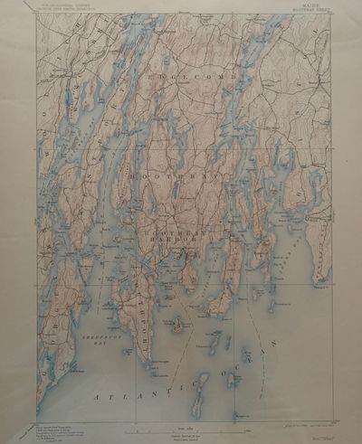 Maine, Boothbay Sheet, Topography, State of Maine, U.S. Geological Survey, George Otis Smith, Director