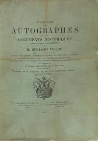 image of Vente 27 Juillet 1883 : Inventaire Des Autographes et Des Documents Historiques Composant La Collection De M. Benjamin Fillon. Séries XIII - XV. Hommes De Guerre, Vendée Contre-Révolutionnaire, Divers.