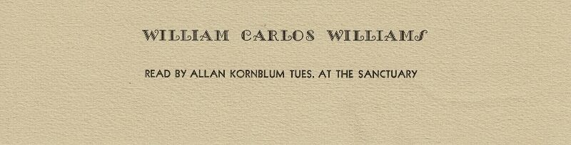 William Carlos Williams / read by Allan Kornblum T