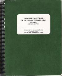 cover of Cemetery Records of Davidson County, N. C (North Carolina) Volume 1 Western Section
