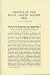 Minute by M. Bernier upon the Establishment of Trade in the Indies, dated 10th March, 1668. [From the] Journal of the Royal Asiatic Society 1933. Part I. January