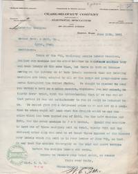 3 Ephemeral Pieces from Chase-Shawmut Company, Manufactures of Electrical Specialties, Sent to Becker Brew. & Malt. Co. of Ogden, Utah