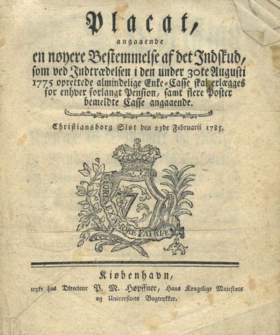 Placat, / angaaende / en nøyere Bestemmelse af…