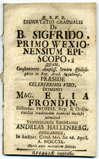 Dissertatio gradualis de b. Sigfrido, primo…