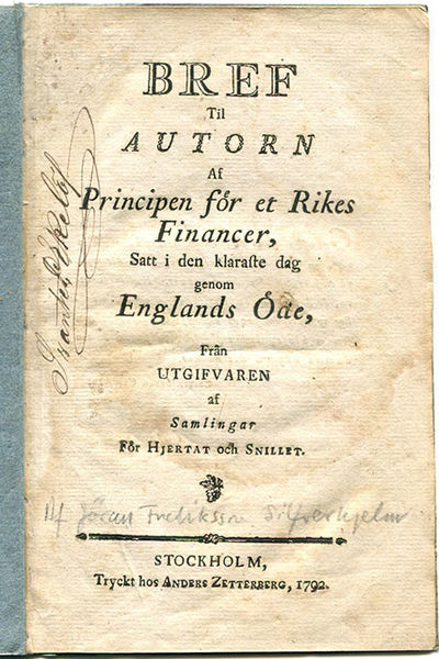 Bref til autorn af principen för et rikes…