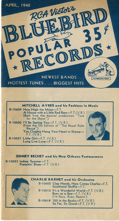 RCA VICTOR'S BLUEBIRD POPULAR 35¢ RECORDS [CATALOG] (Apr 1940) Pamphlet