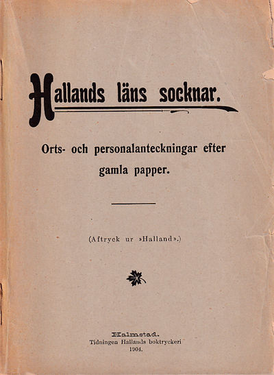 Hallands läns socknar. Orts- och…