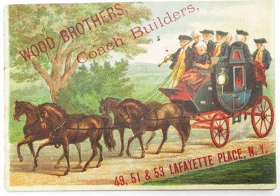 WOOD BROTHERS, COACH BUILDERS. 49, 51 & 53 LAFAYETTE PLACE, N.Y.
