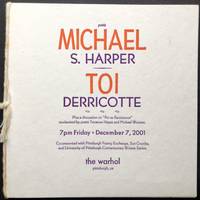 Signed hand printed program for Michael S. Harper & Toi Derricotte at The Warhol, December 7, 2001