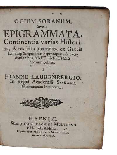 Ocium Soranum, sive Epigrammata, Continentia…