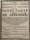The soveraigne power of Parliaments and kingdomes: divided into fovre parts together with an appendix …