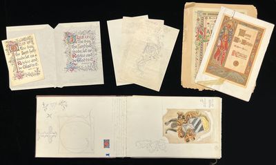 Artist's Sketchbook with Original Watercolors and Drawings