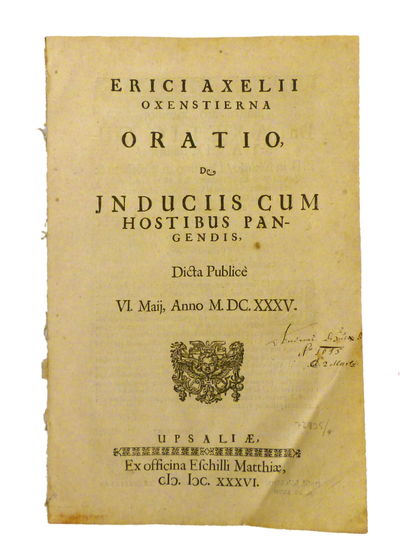 Oratio, de jnduciis cum hostibus pangendis. Dicta…