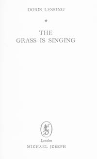 cover of The Grass is Singing