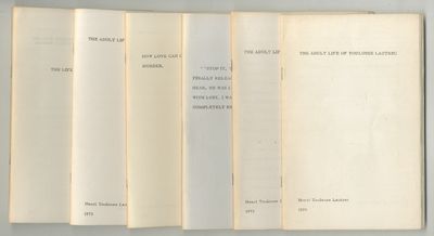 New York: Kathy Acker / TVRT, 1976. Softcover. Near Fine. First edition. Complete in six volumes. Oc...
