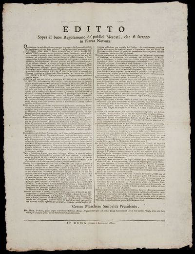Single broadsheet , folded. A very good copy. A rare survival of such an ephemeral piece (unrecorded...