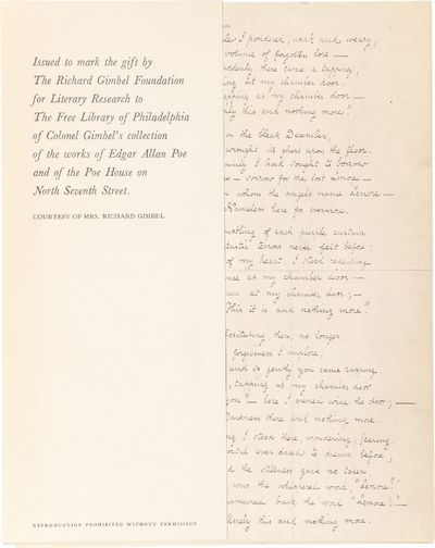 The Raven [Facsimile of the manuscript]