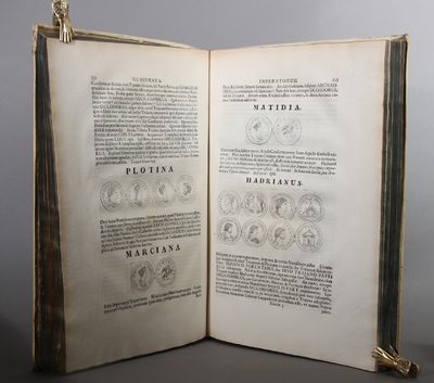 Thesaurus Brandenburgicus Selecturs: Sive Gemmarum et Numismatum Græcorum, in Cimeliarchio Electorali Brandenburgico, Elegantiorum Series, Commentario Illustratæ a L. Begero, Serenissimi Electoris Brandenburgici Consiliario Ab Antiqvitatibus et Bibliotheca. 3 volumes. Part. I-II. Thesauri Elektoralis Brandenburgici Continuatio: Sive Numismatum Romanorum, quae in Cimeliarchio Electorali Brandenburgico asservantur, tam Consularium quam Imperatoriorum, Series Selecta, aere Expressa, et Commentario Illustrata, Authore Laurentio Begero... (10) L + 524 pp + (22) L + (8) L + pp (526-870) + (16) L. Engraved frontisp. and engraved titlevignettes in both volumes. Engraved portrait of Friedrich III in part 1. Engraved folding plate in vol. 1. Richly illustrated with engravings in text. Part III. Thesauri Regii et Electoralis Brandenburgici Volumen Tertium Continens Antiquorum Numismatum et Gemmarum, quæ Cimeliarchio Regio-Electorali Brandenburgico nuper accessere, Rariora : Ut & Suppellectilem Antiquariam Ubberimam,  (photo 3)