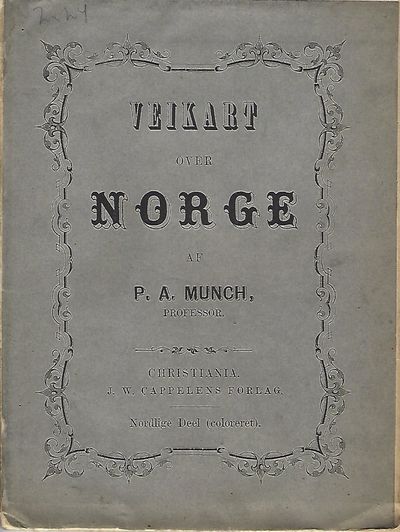 Veikart over Norge. Nordlige Deel (coloreret).