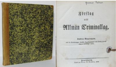 Förslag till allmän criminallag. med de…