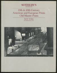 Sotheby's 19th & 20th Century American and European Prints, Old Master Prints New York October 10 & 11, 1984