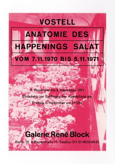 Exhibition card: Vostell: Anatomie des Happenings Salat (6 November-8 December 1971)