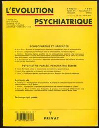 L'évolution psychiatrique. Cahiers de psychologie clinique et de psychopathologie générale. Tome 55. Fascicule 1. Janvier-mars 1990 - Schizophrénie et urgences - Psychiatrie parlée, psychiatrie écrite