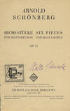 [Op. 35]. Sechs Stücke für Männerchor