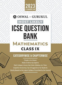 Oswal - Gurukul Mathematics Most Likely Question Bank: ICSE Class 9 For 2023 Exam