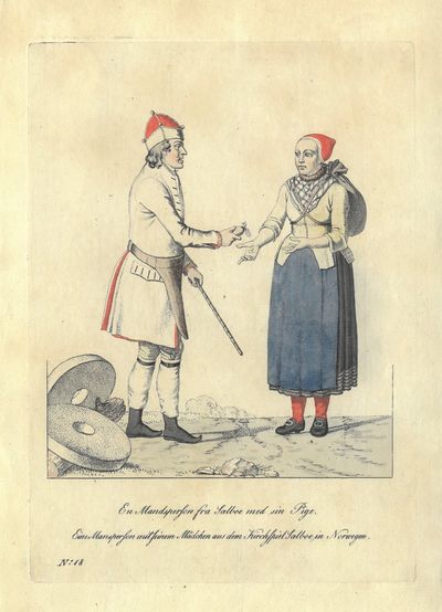 En Mandsperson fra Sælboe med sin Pige. Eine…
